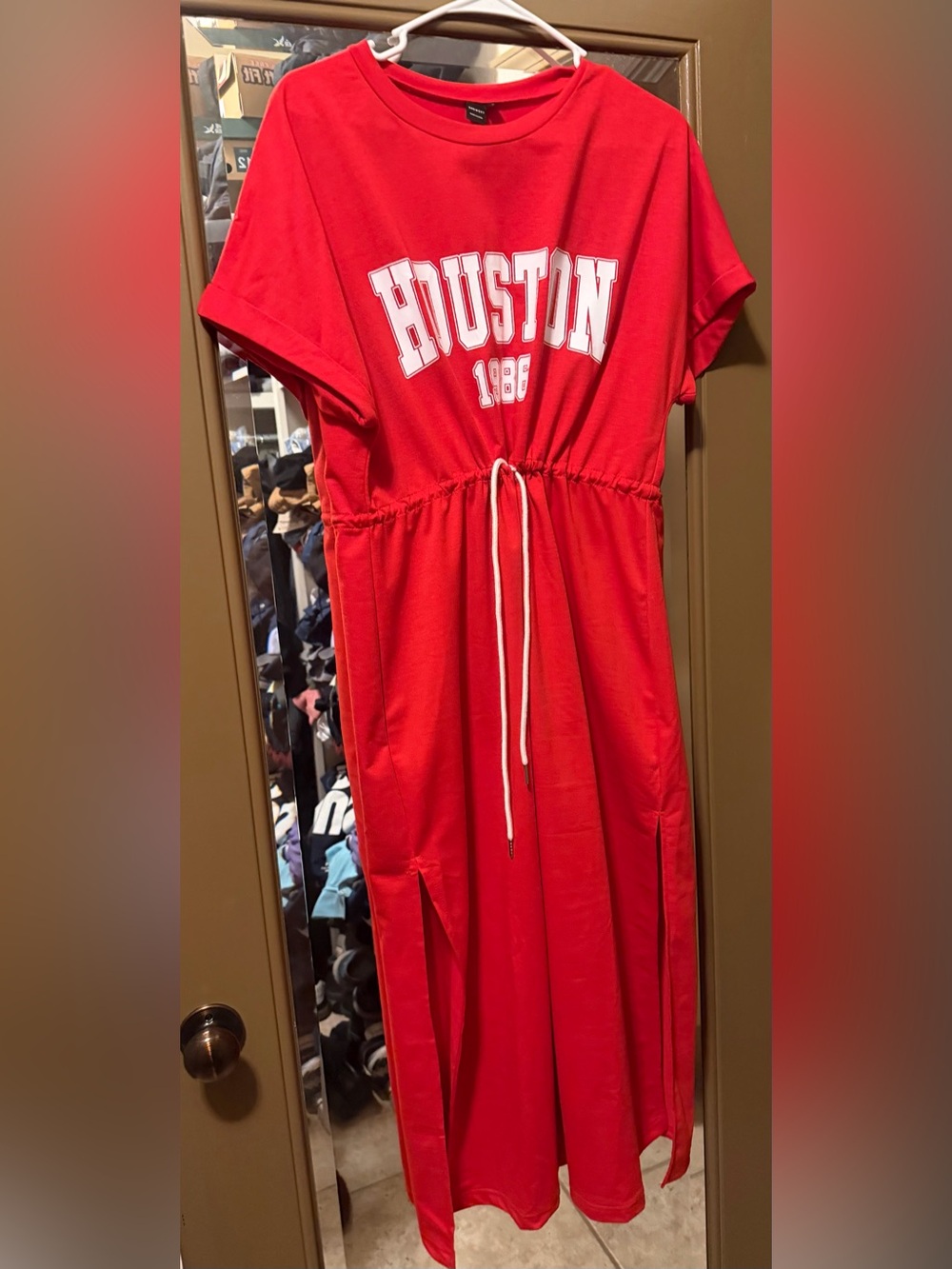 Red "Houston" Drawstring Kids Dress